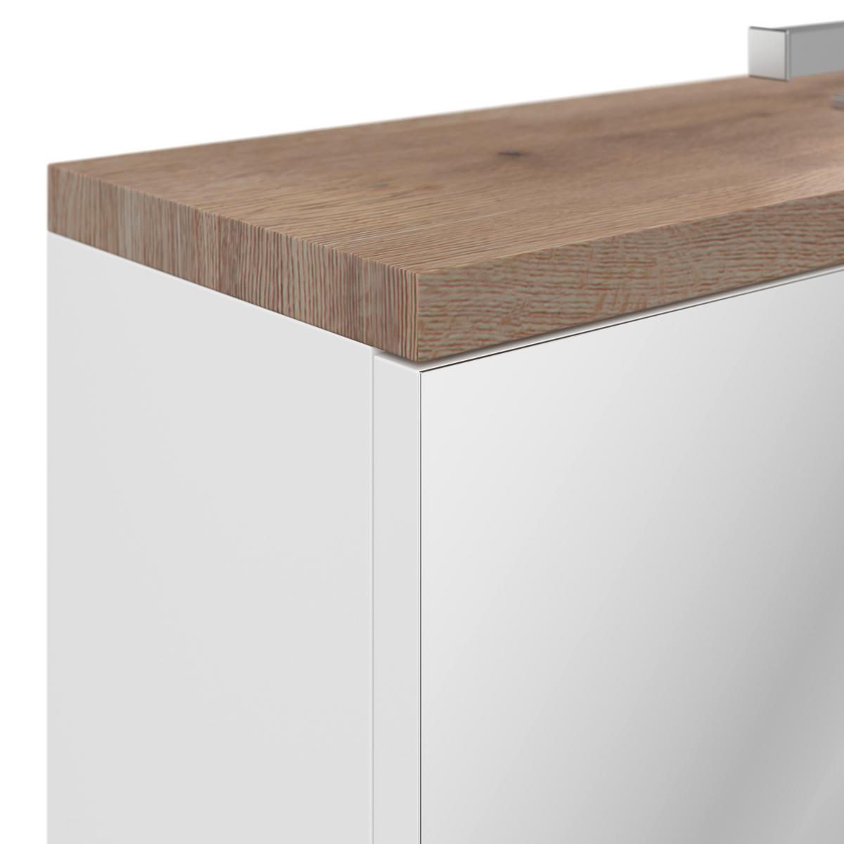 Element S Ogledalom Marbella - bijela/boje kroma, Moderno, staklo/drvni materijal (100/70/20cm) - Premium Living