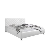 Polsterbett Baltimore Weiß ca. 160x200 cm - Alufarben/Weiß, MODERN, Textil/Metall (160/200cm) - Livetastic