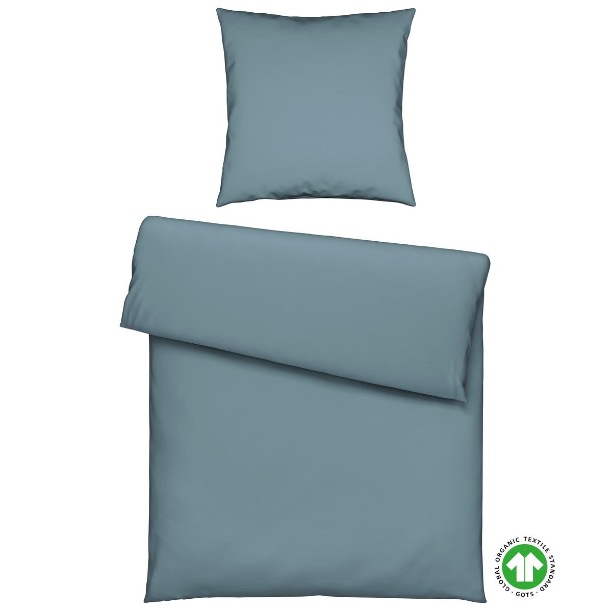 Bettwäsche Bio-Anna Blau ca. 135x200cm - Blau, Natur, Textil (135/200cm) - ecoTree