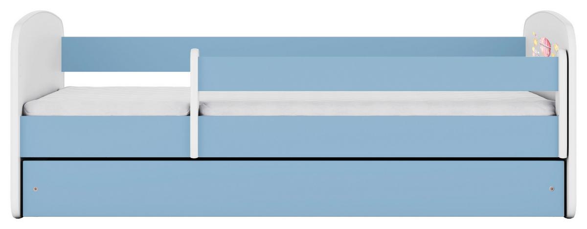 Otroška Postelja Babydreams, Bela, Modra, 80x160cm - modra/bela, Moderno, tekstil/leseni material (80/160cm) - MID.YOU