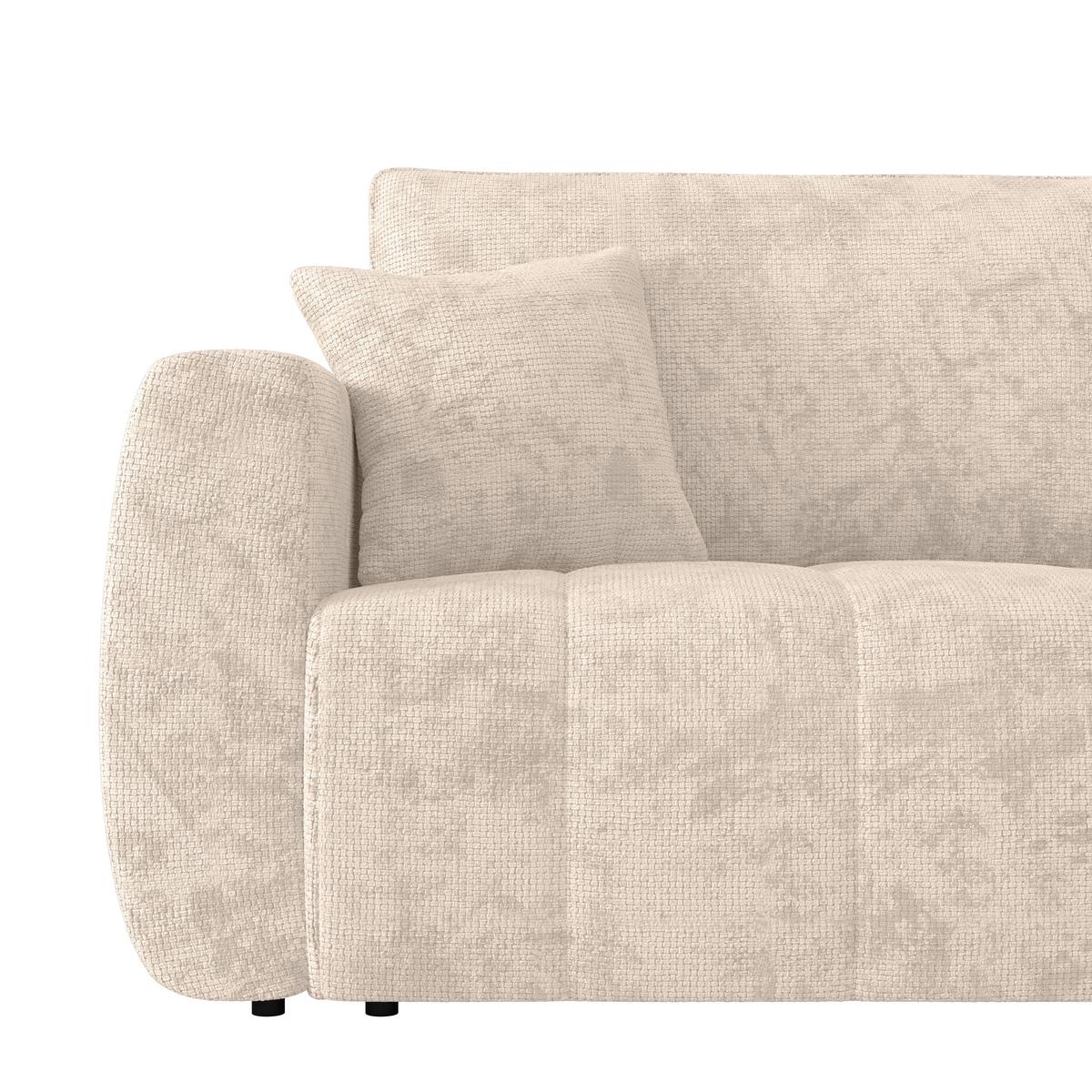 Canapea extensibila BALI - crem/gri, Modern, lemn/textil (245/74-90/104cm) - Luca Bessoni