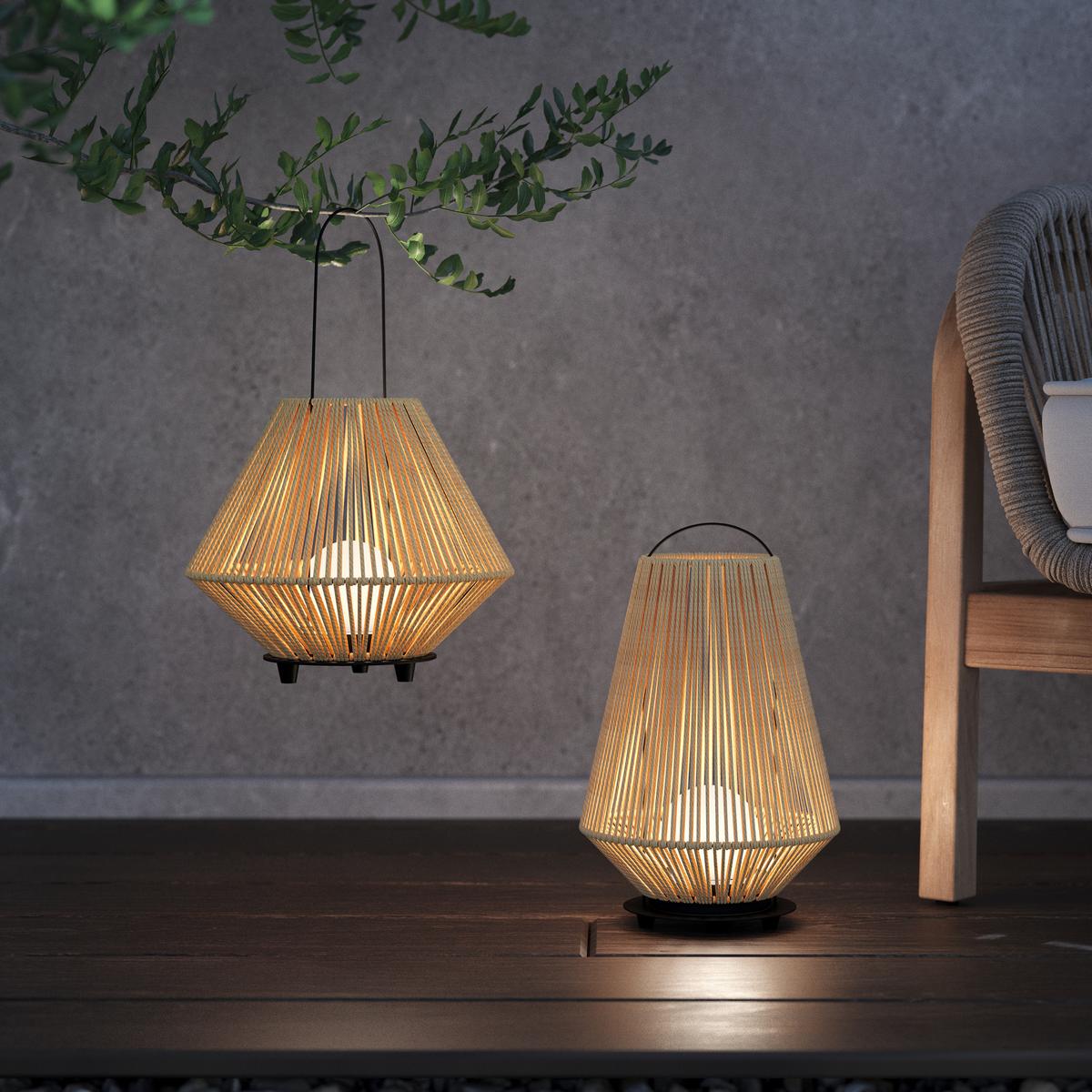 LED-Außenleuchte Newi in Braun/Schwarz max. 1 W - Braun, Modern, Naturmaterialien/Metall (24/30cm) - Modern Living