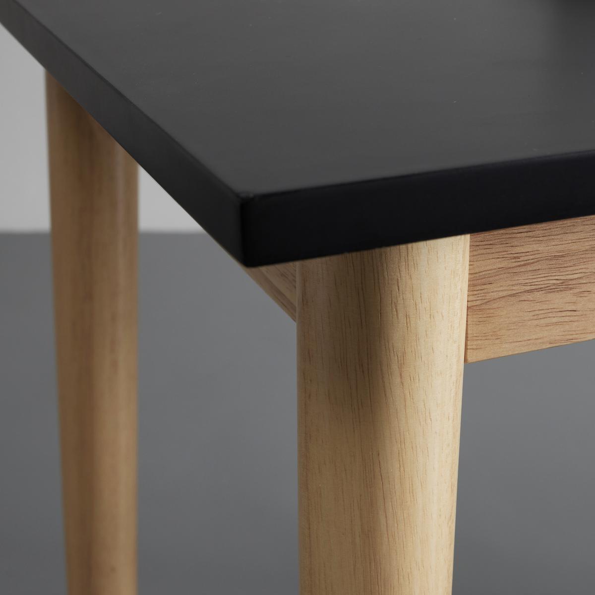 Schreibtisch Melanie Schwarz Echtholz/MDF ca. 160x48 cm - Schwarz/Naturfarben, MODERN, Holz (106/48/77cm) - Bessagi Home