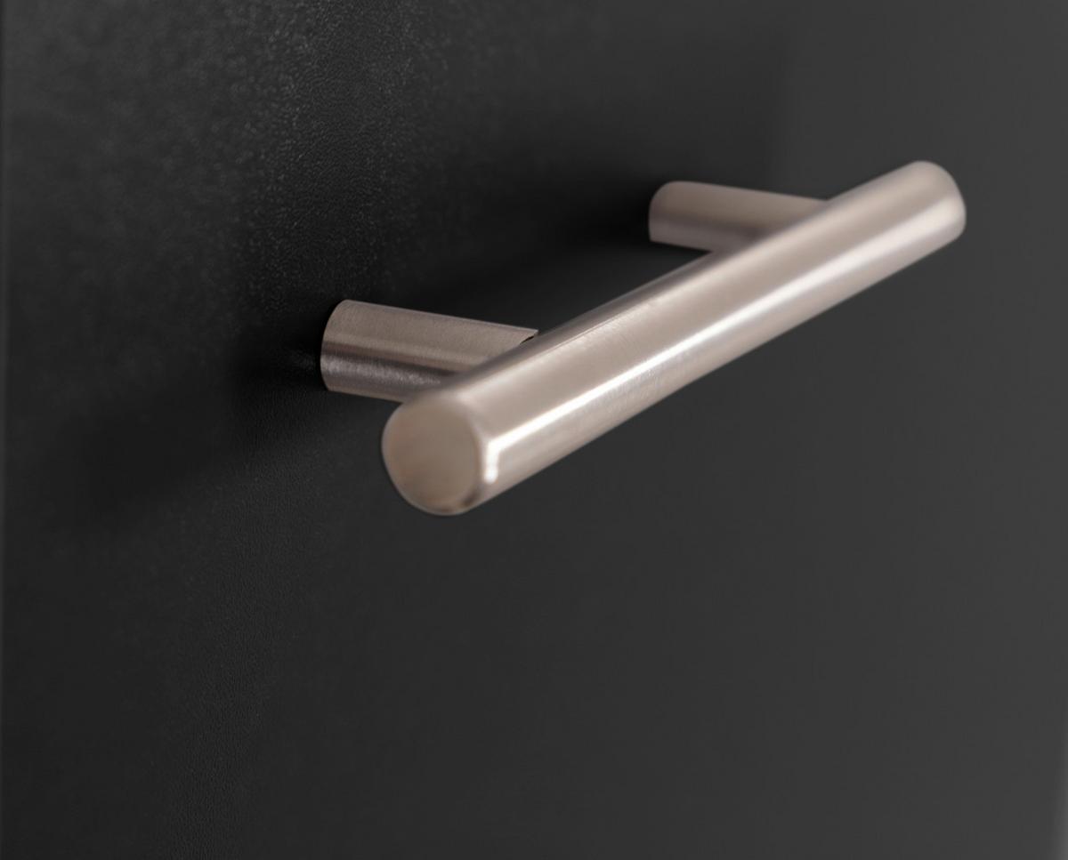 Izvlečna Omara Merle, Barva Hrasta, Črna - srebrne barve/črna, Basics, kovina/leseni material (30/200/60cm) - Respekta