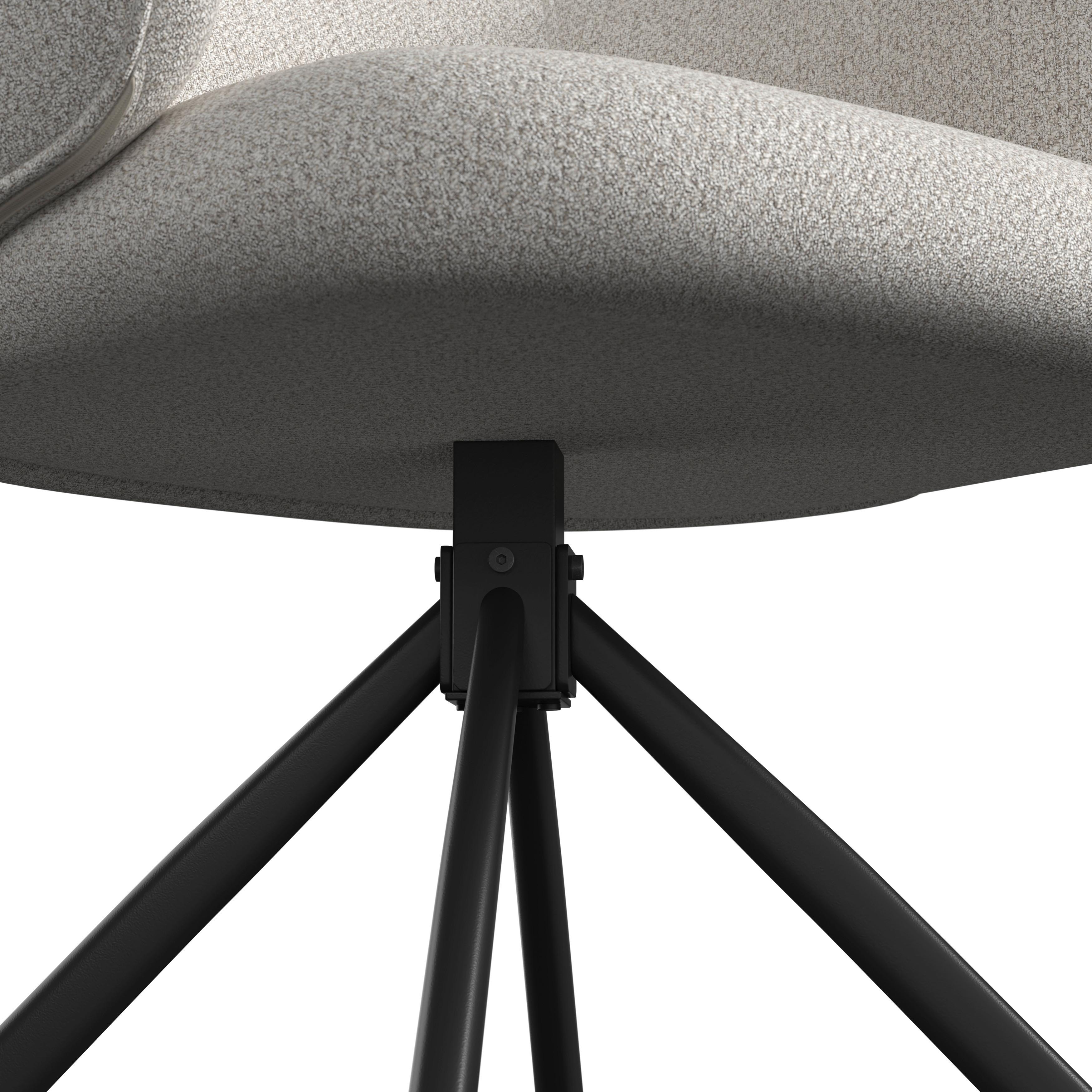 STOL MED ARMSTÖD LIORA - svart/cremefärgad, Modern, metall/textil (58/84/61cm) - Bessagi Home