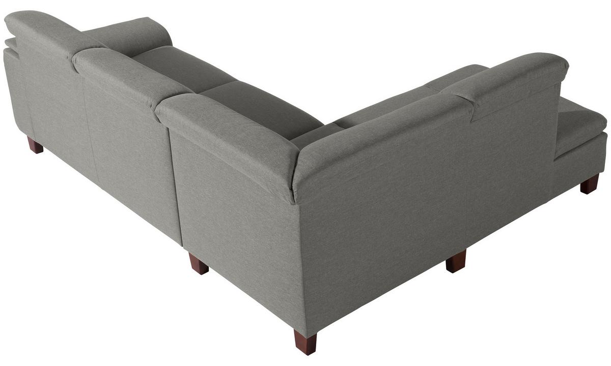 ECKSOFA AARON - Nussbaumfarben/Hellgrau, Design, Holz/Textil (187/247cm) - Max Winzer