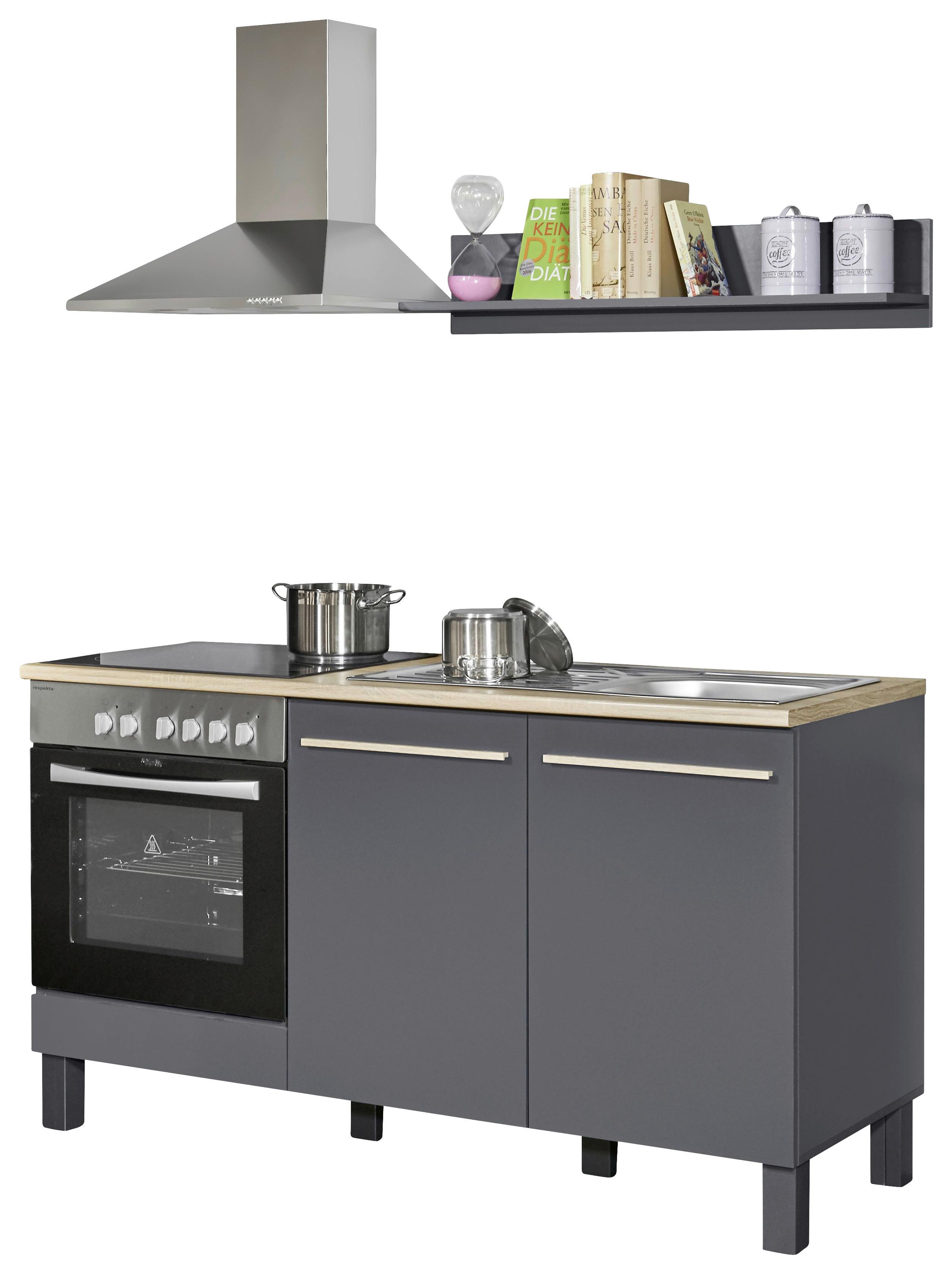 Kuhinjski Blok Brez Aparatov Bilberry, Siva, Hrast, 160cm - hrast sonoma/antracit, Design, leseni material (160cm) - MID.YOU