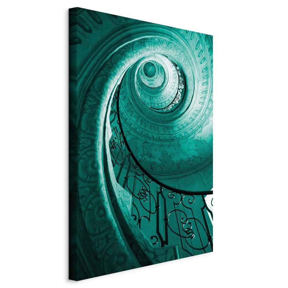 Slika Na Platnu Architectural Spiral - barve petroleja, Basics, tekstil/leseni material (40/60/1,2cm) - artgeist
