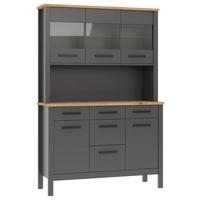 Buffet Aalborg Anthrazit - Anthrazit/Schwarz, MODERN, Glas/Holzwerkstoff (130/196/45cm) - home24