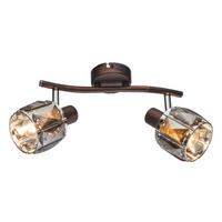 Spotlámpa Indiana 2 Égős - bronz/króm, Üveg/fém (28/22/18cm)