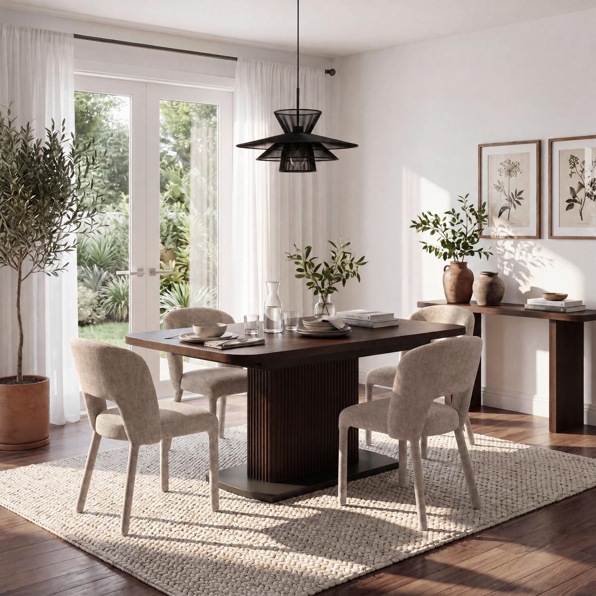 Stuhl Anea Hellgrau Webstoff Gepolstert - Hellgrau/Pinienfarben, MODERN, Holz/Textil (52/79/55,5cm) - Bessagi Home