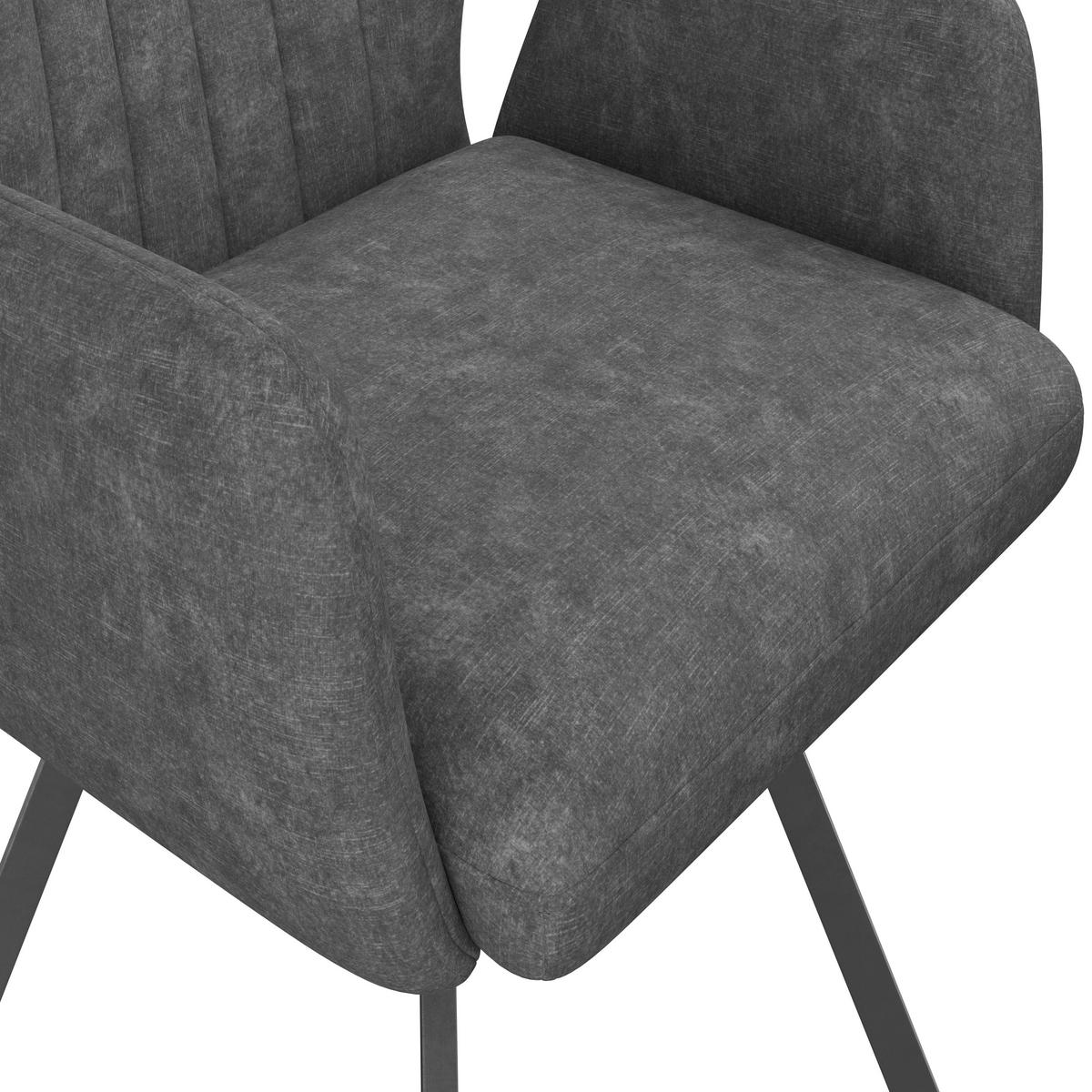 Stol Johanna 2, Siva - siva/črna, Moderno, kovina/tekstil (57/90/60cm)