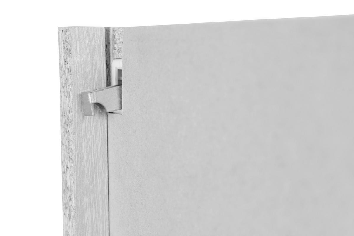 Bife Omara Merle, 100cm - srebrne barve/siva, Basics, kovina/steklo (100/200/60cm) - Respekta