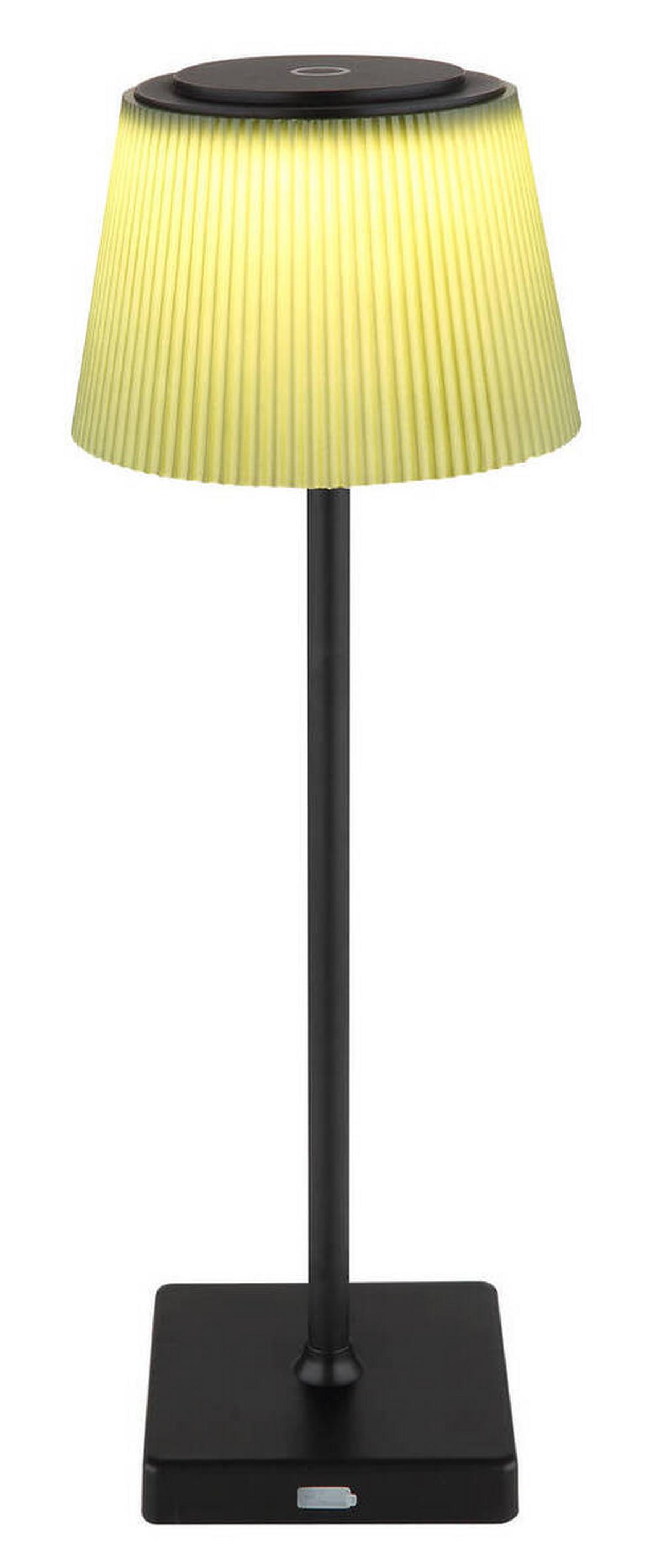 AKKU-TISCHLEUCHTE 58434BP - Dunkelgrün/Schwarz, Design, Kunststoff/Metall (13/38cm) - Globo