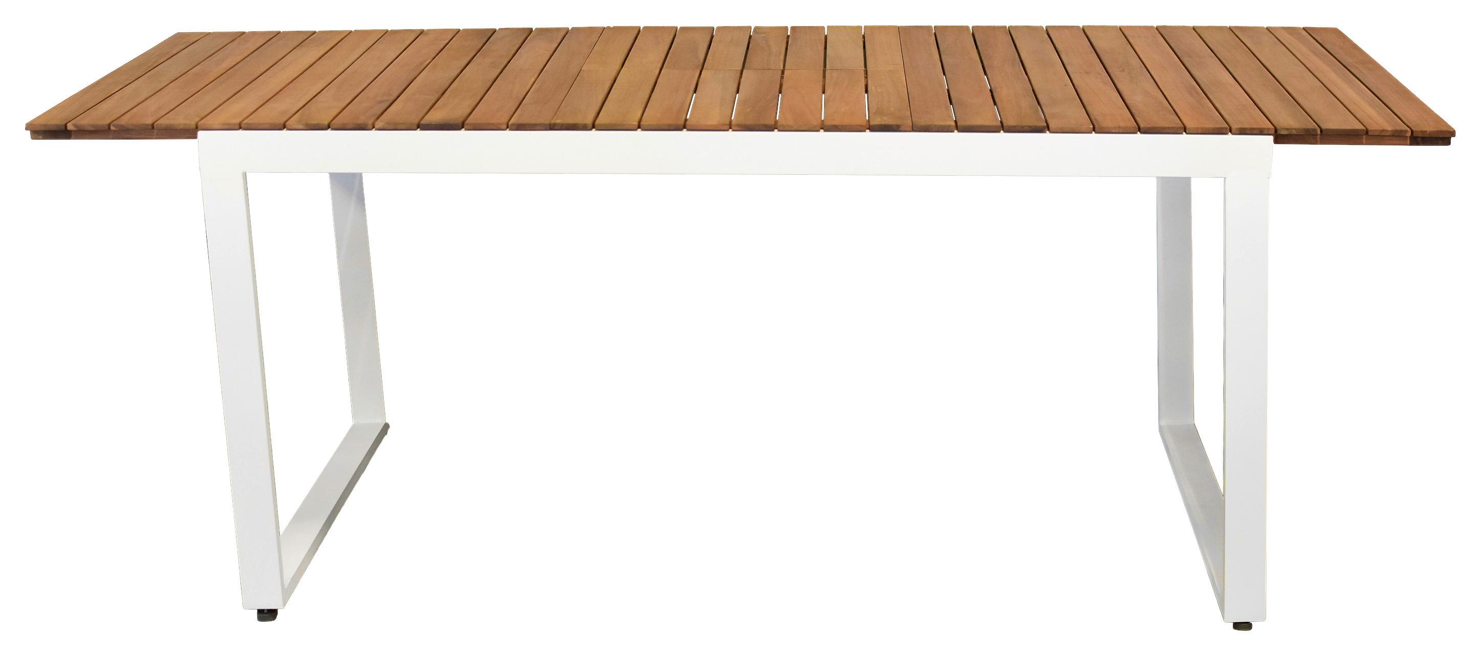 GARTENTISCH NAXOS - Naturfarben/Weiß, MODERN, Holz/Metall (150-200/90/74cm) - Gardenson