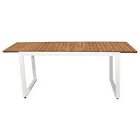 GARTENTISCH NAXOS - Naturfarben/Weiß, MODERN, Holz/Metall (150-200/90/74cm) - Gardenson