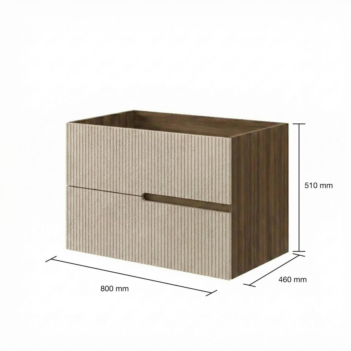 Bază pentru lavoar Eva - nucă/crem, Modern, material pe bază de lemn (80/51/46cm)