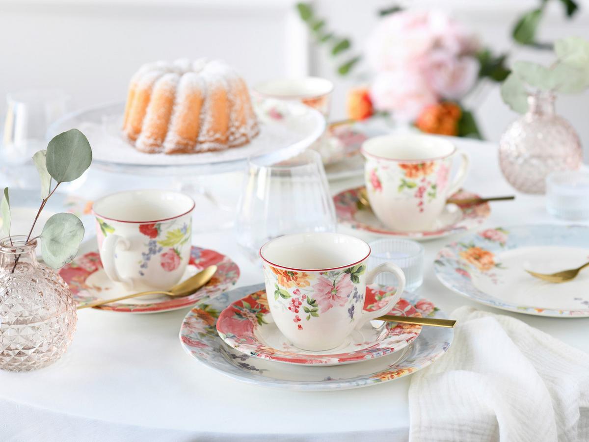 Kavni Servis Crimson Bunt, 18-Delni - večbarvno, Basics, keramika - Creatable