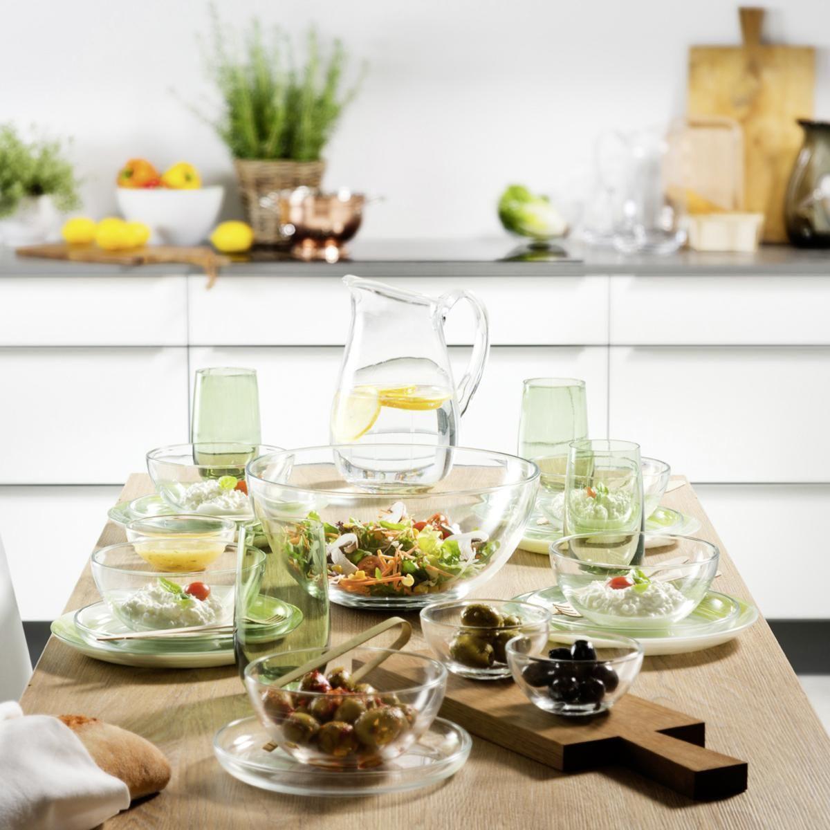 TALERZ DO SAŁATY 066330 - przezroczysty, Basics, szkło (18cm) - Leonardo