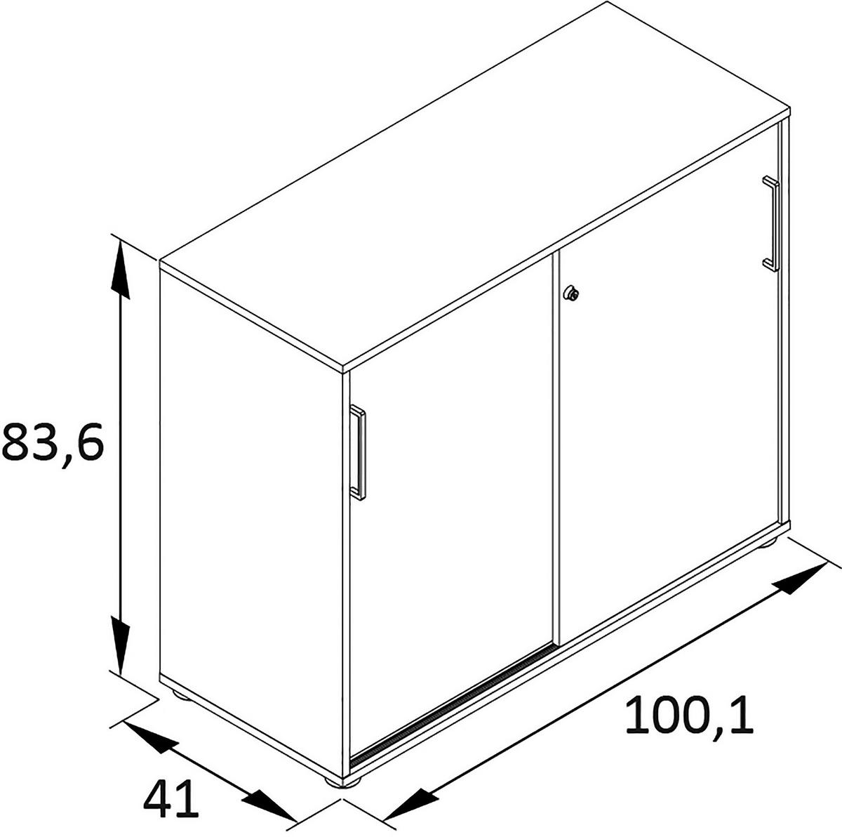 Aktenschrank Hank Schwarz/Eiche Artisan - Schwarz/Eiche Artisan, MODERN, Holzwerkstoff (100,1/83,6/41cm) - MID.YOU