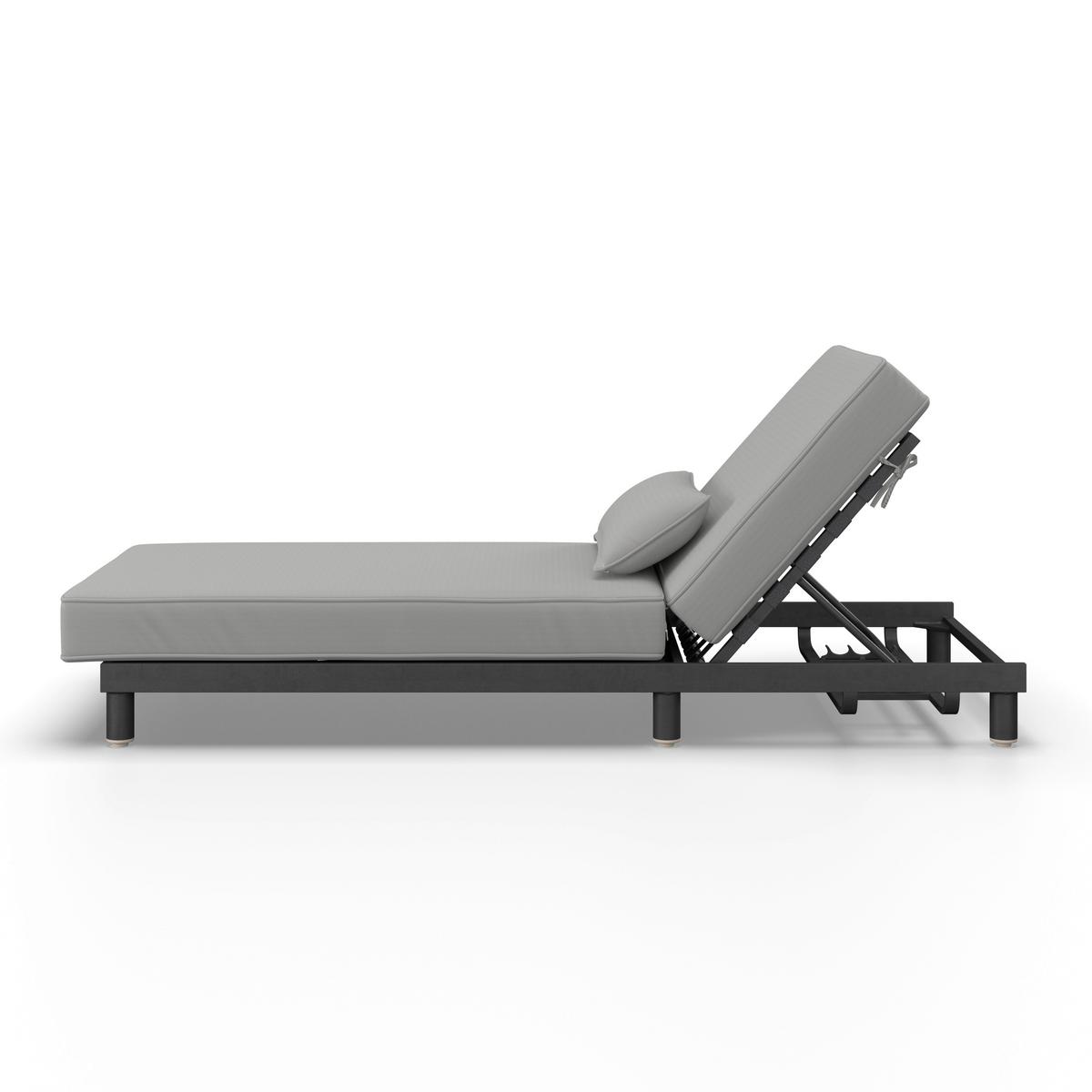 Gartenliege Marina Grau Outdoorstoff/Metall +Abdeckung - Grau, MODERN, Textil/Metall (195/30/84cm) - Bessagi Garden