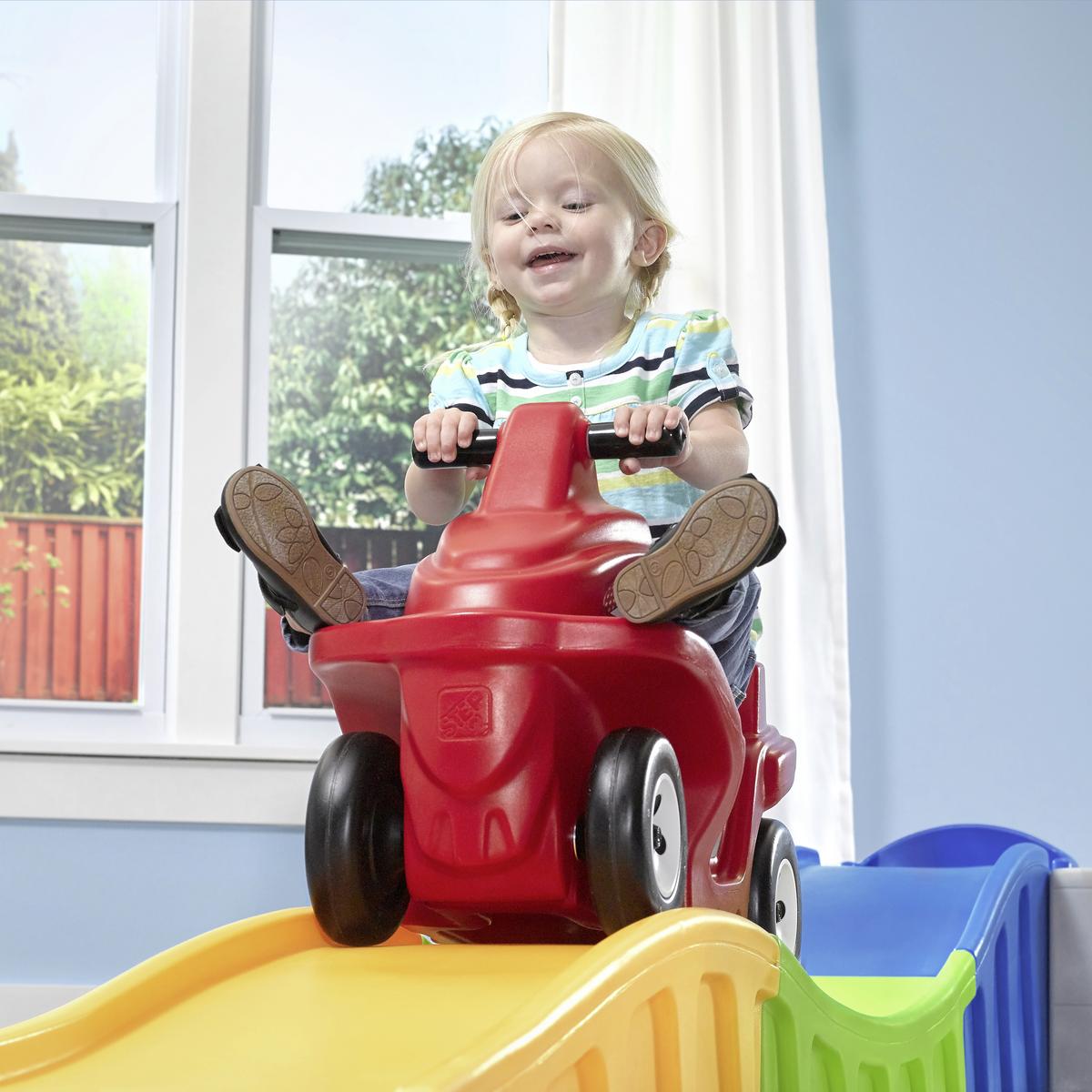 Spielfahrzeug Up & Down - Blau/Gelb, KONVENTIONELL, Kunststoff (312,42/37,5/77,5cm) - Ambia Garden