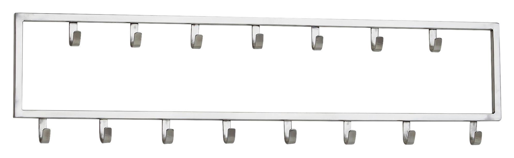 Wandgarderobe Wohnling ca. 80x20x4 cm Silberfarben - Silberfarben, MODERN, Metall (80/20/4cm) - MID.YOU