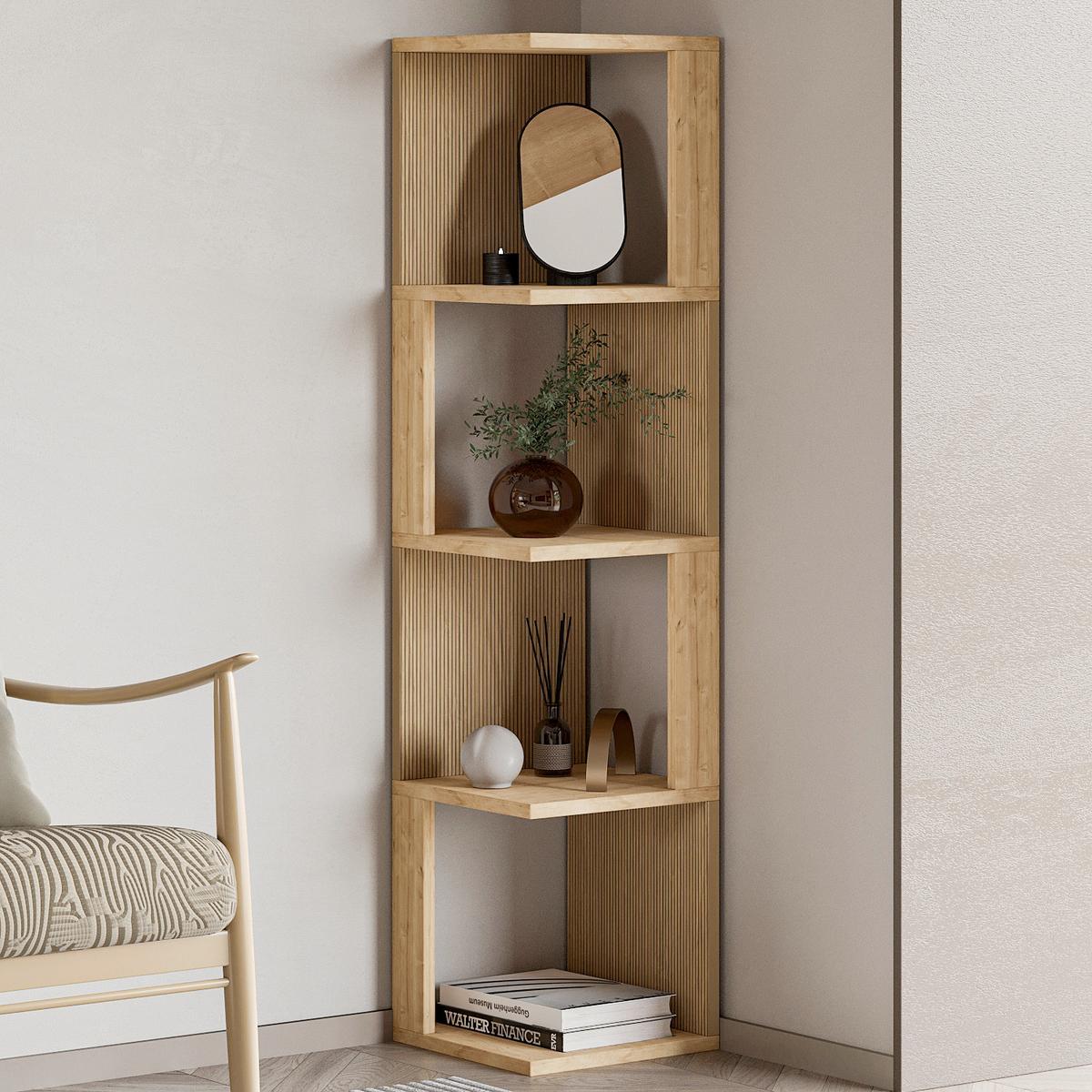 Regal Herry Bücherregal - Eichefarben, Design, Holzwerkstoff (30/128/30cm) - Livetastic