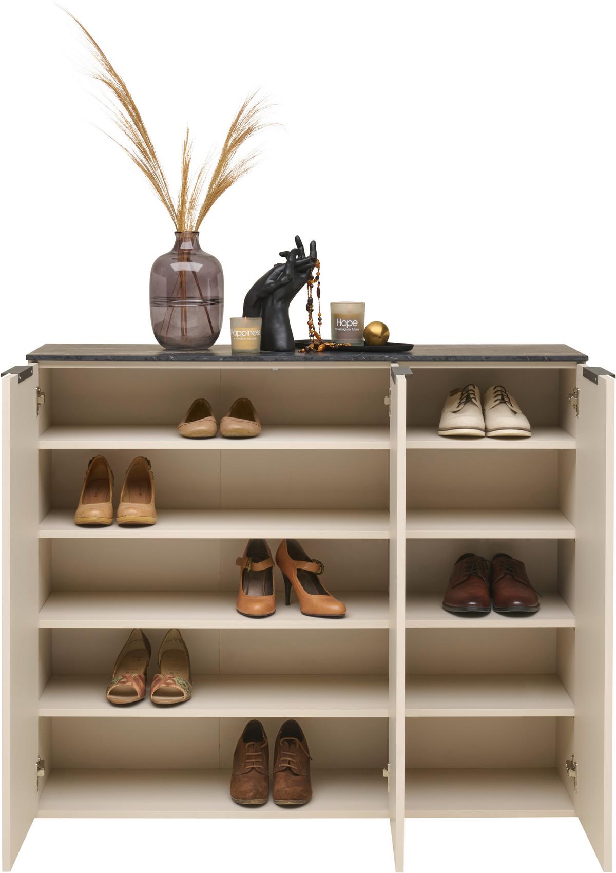 SZAFKA NA BUTY HALIFAX - antracytowy/kaszmir, Design, materiał drewnopochodny/tworzywo sztuczne (120/100/34,5cm) - Voleo