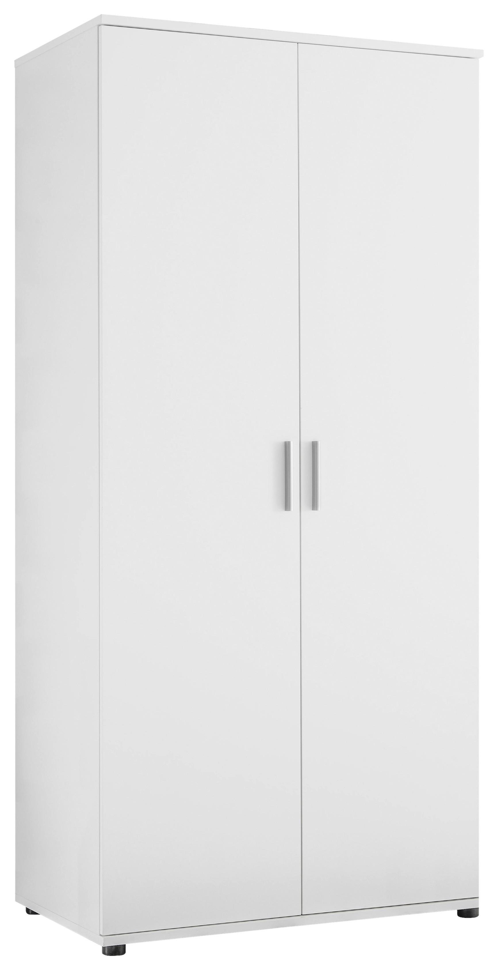 Otroška Garderobna Omara Bibo, Bela - srebrne barve/bela, Konvencionalno, umetna masa/leseni material (90/191/55cm) - MID.YOU