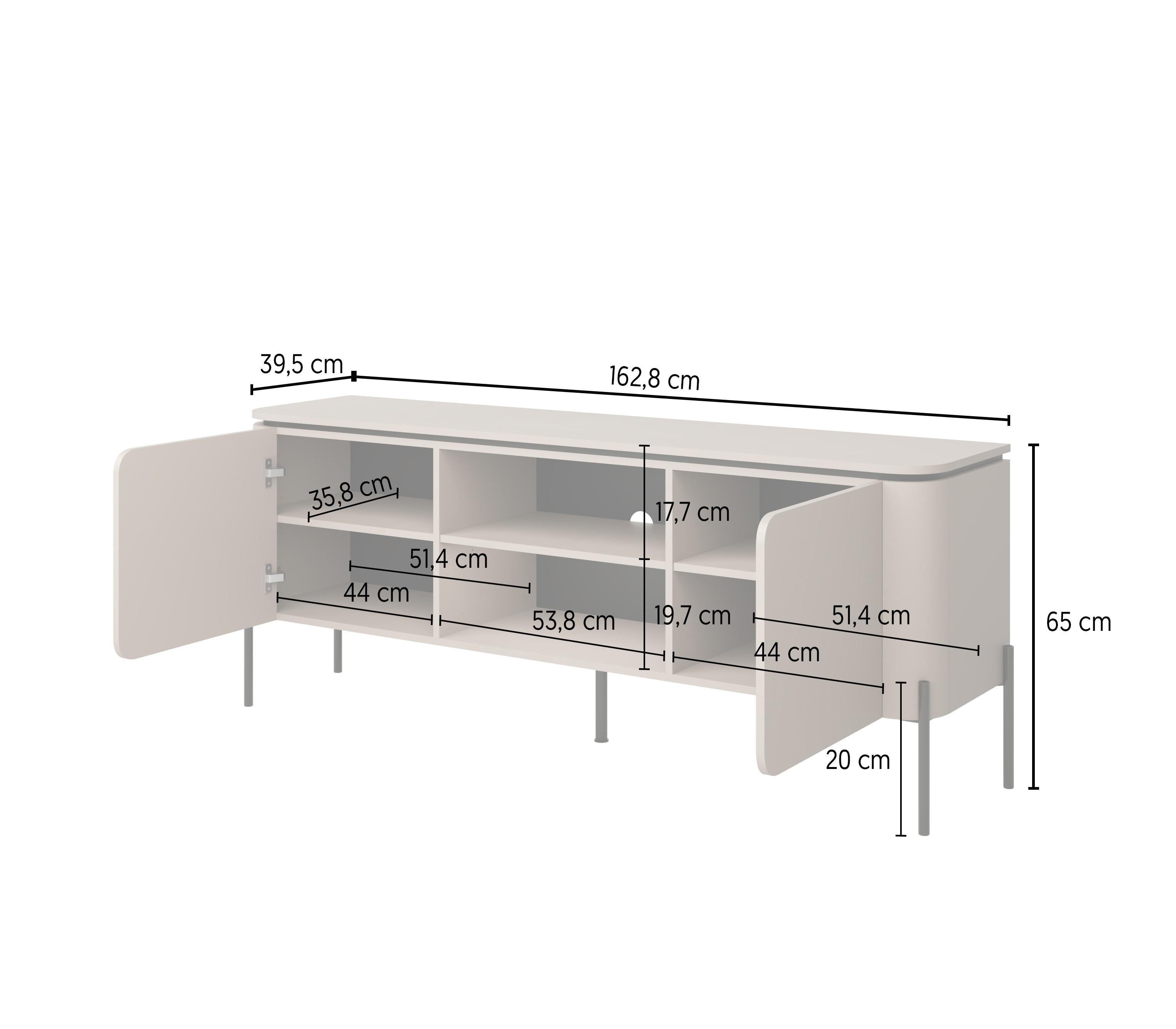 Tv Elem Bello - bézs, Modern, faalapú anyag (163/65/40cm)