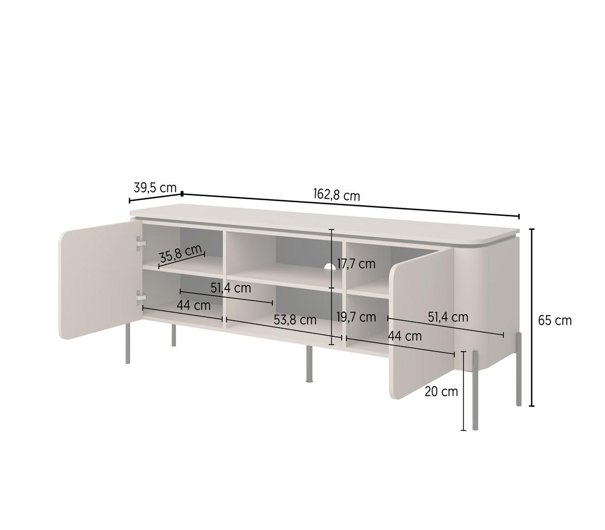 Tv Elem Bello - bézs, Modern, faalapú anyag (163/65/40cm)