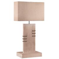 Tischleuchte Gea Beige max. 22 Watt - Beige, Natur, Holz/Textil (20/30/71cm)