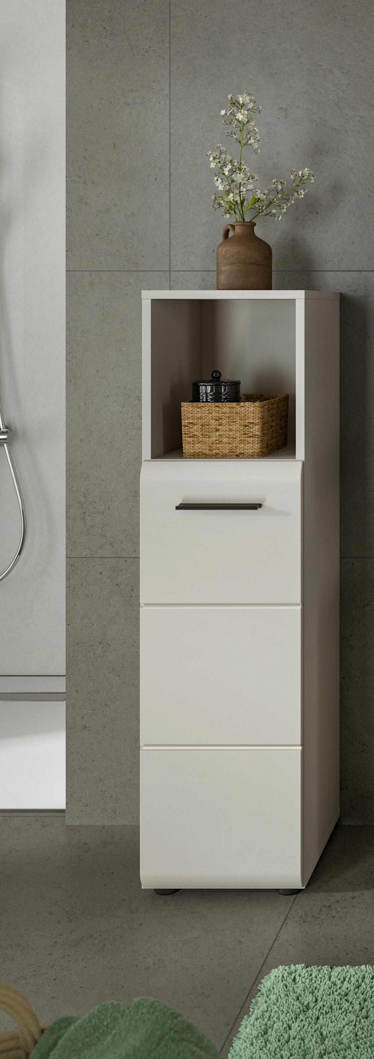 Midischrank Ice Kaschmir - Kaschmir/Schwarz, Trend, Holzwerkstoff/Kunststoff (30/110/30cm) - MID.YOU