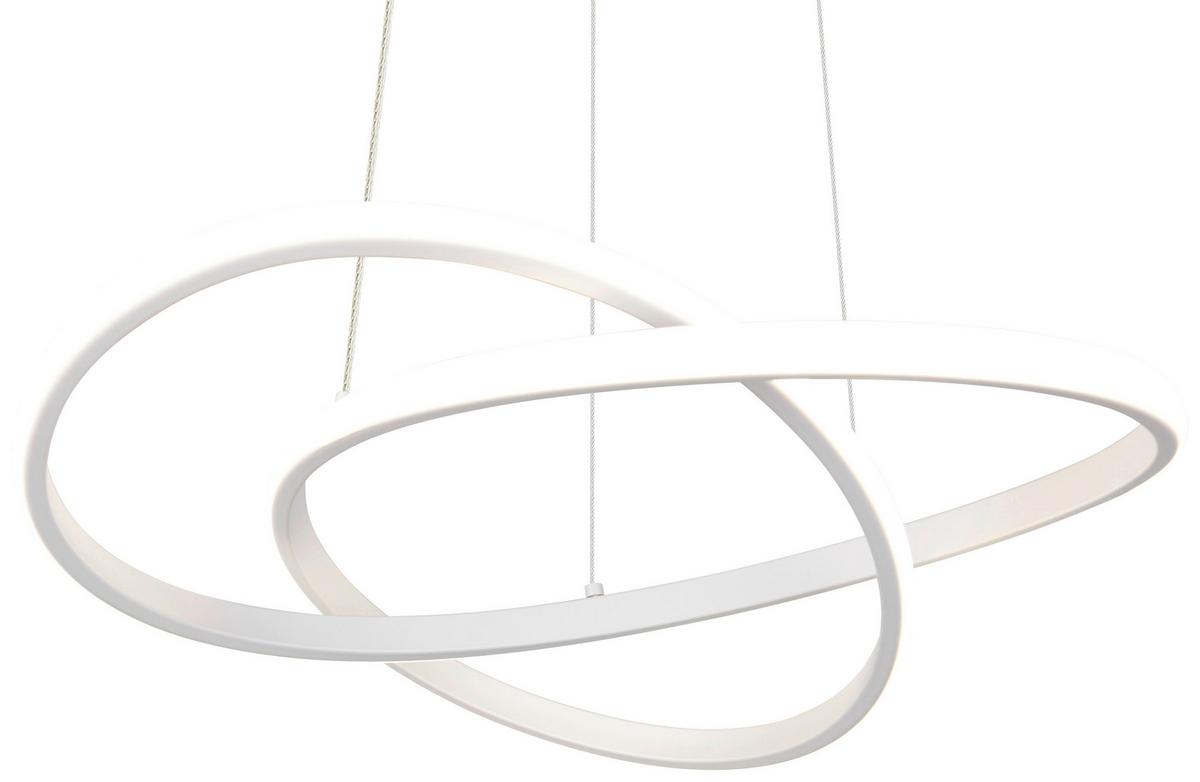 Lampă suspendată cu LED Maximilian - alb, Konventionell, plastic/metal (50/150cm) - Mömax