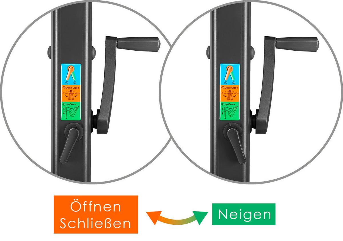 Ampelschirm Rhodos ca. 360x 253x300 cm Naturfarben - Anthrazit/Naturfarben, Basics, Textil/Metall (360/253/300cm) - Schneider
