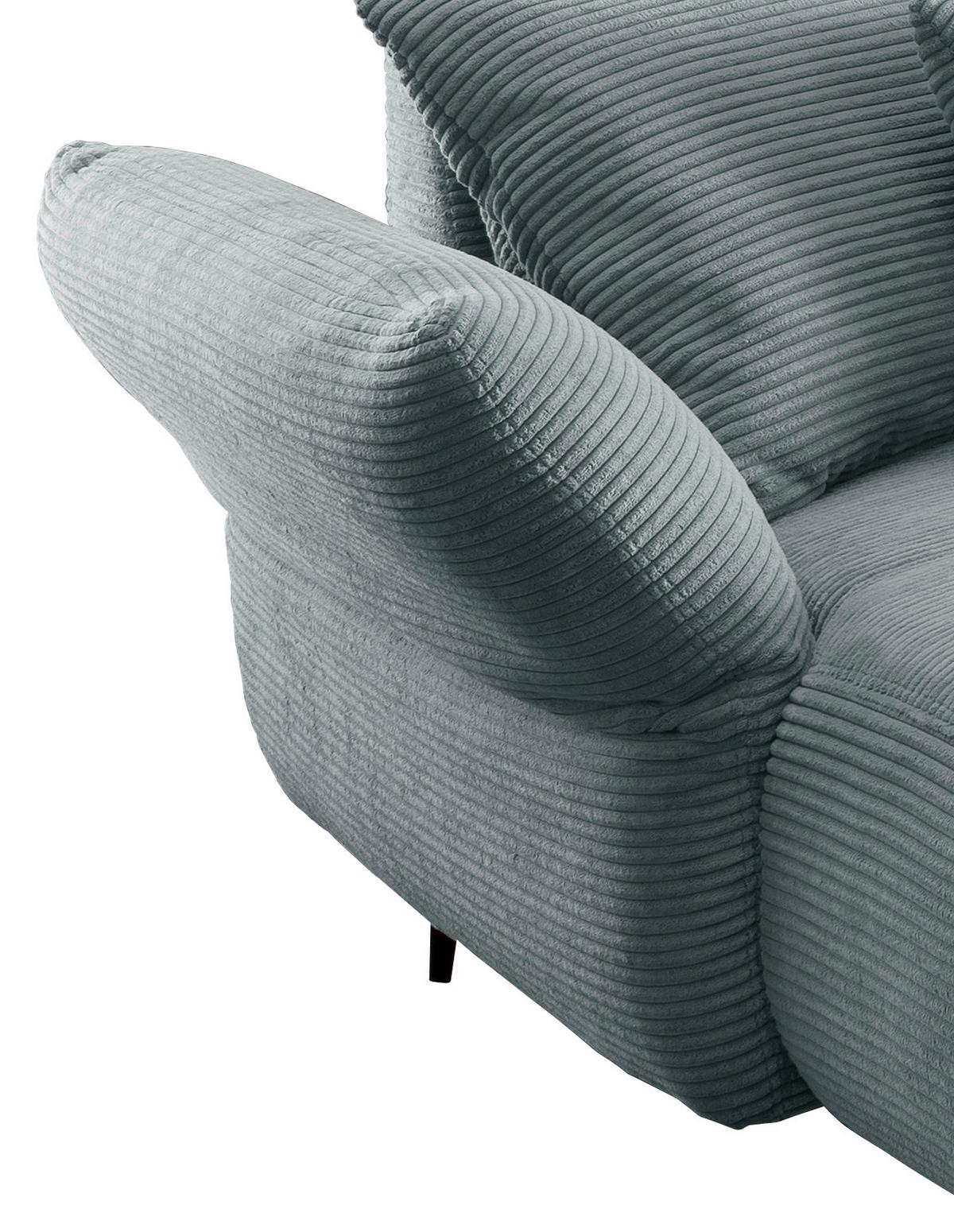 Sedežna Garnitura Vanilla, Svetlo Modra - svetlo modra/črna, Design, kovina/tekstil (178/264-302cm) - Modern Living