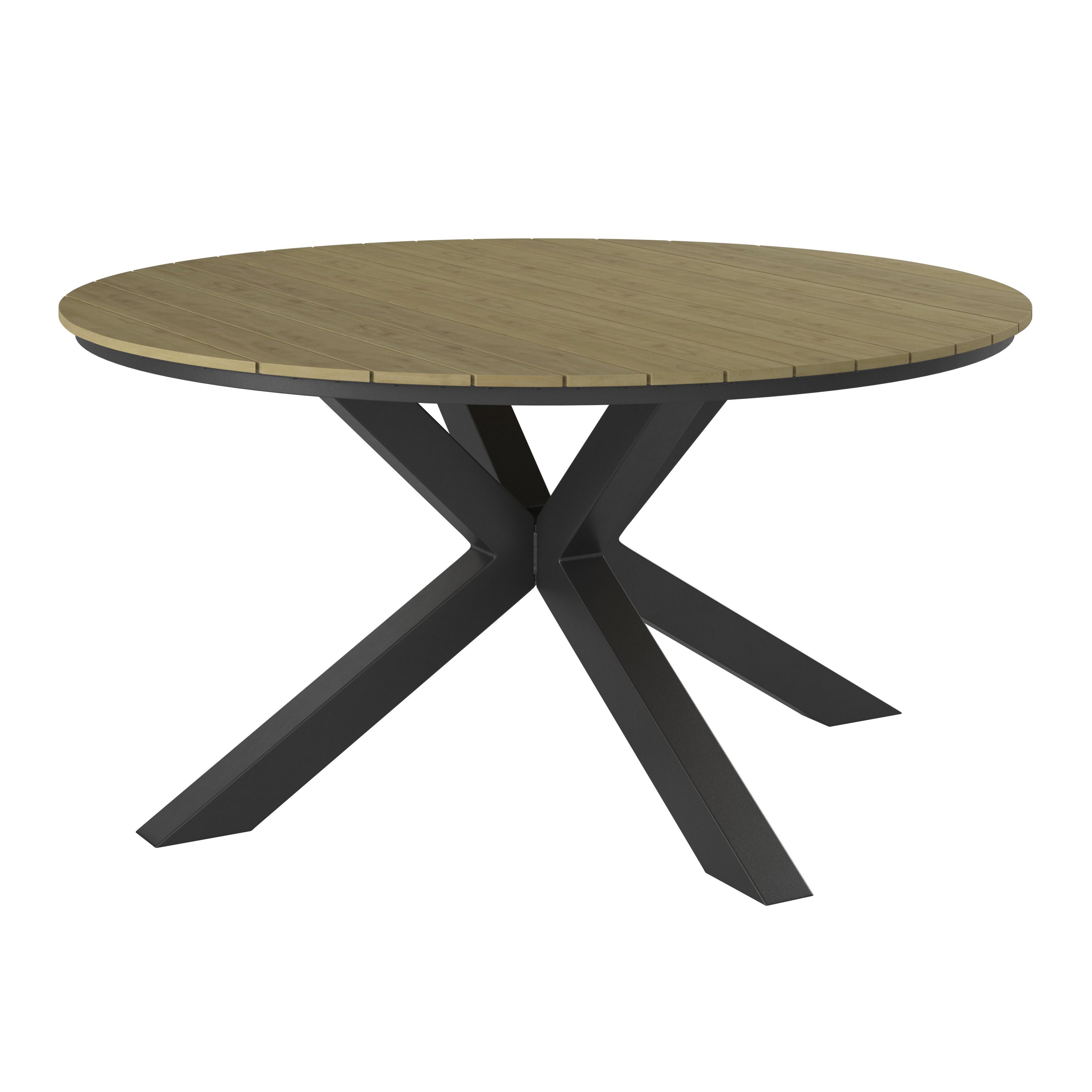 STÓŁ OGRODOWY PICONE - kolor naturalny/ciemnoszary, Modern, tworzywo sztuczne/metal (150/75/150cm) - Ambia Garden