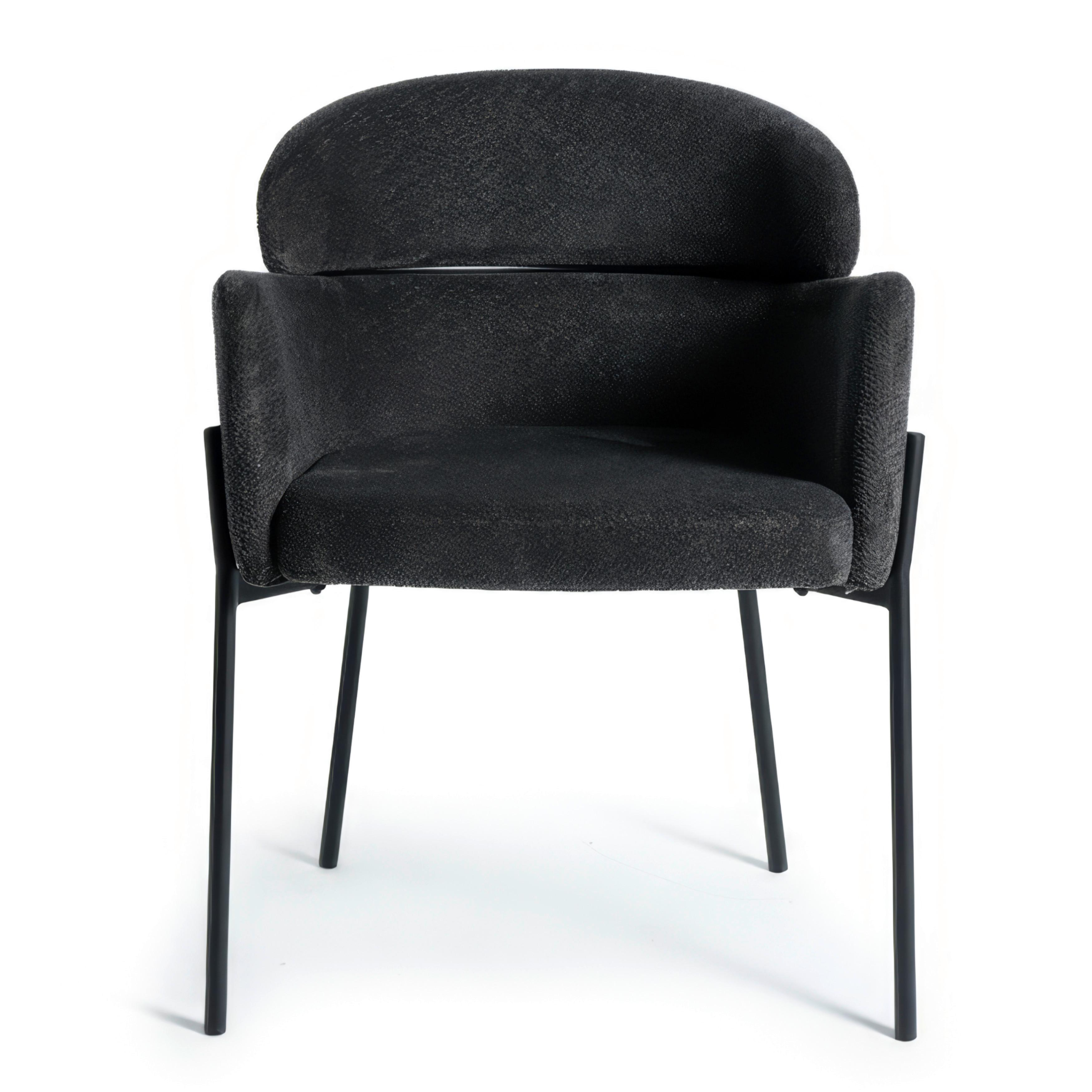 STOL MED ARMSTÖD CHLOE - svart, Modern, metall/textil (62/79/59,5cm) - Bessagi Home