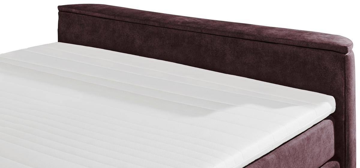 Boxspringbett Dallas m. LED ca. 180x200 cm Aubergine - Aubergine, MODERN, Holzwerkstoff/Kunststoff (180/200cm) - MID.YOU