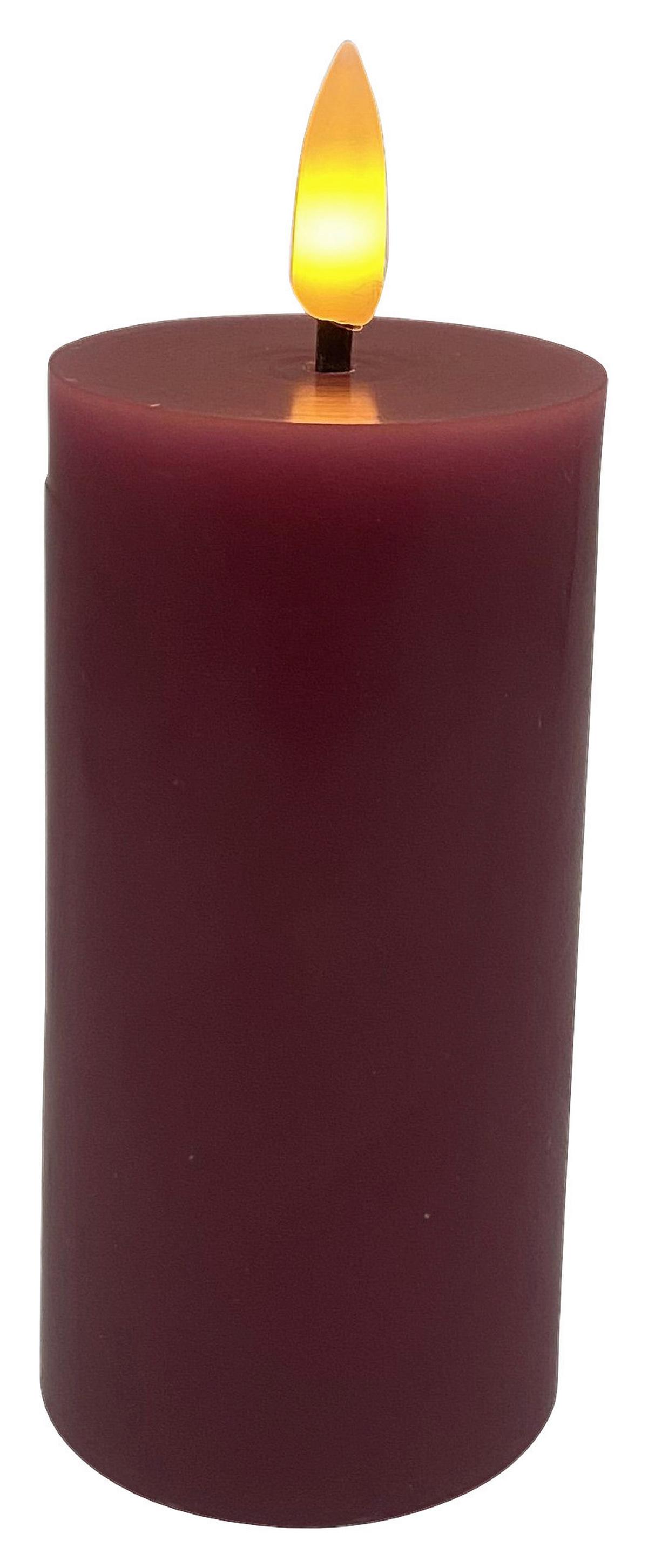 LED-Kerze Shiny in Mauve max. 0,06 Watt - Mauve, KONVENTIONELL, Naturmaterialien/Kunststoff (5/10cm) - Modern Living