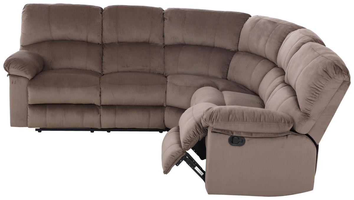 NAROŻNIK LINCOLN - czarny/brązowy, Konventionell, tworzywo sztuczne/tkanina (253/100/253cm) - P & B