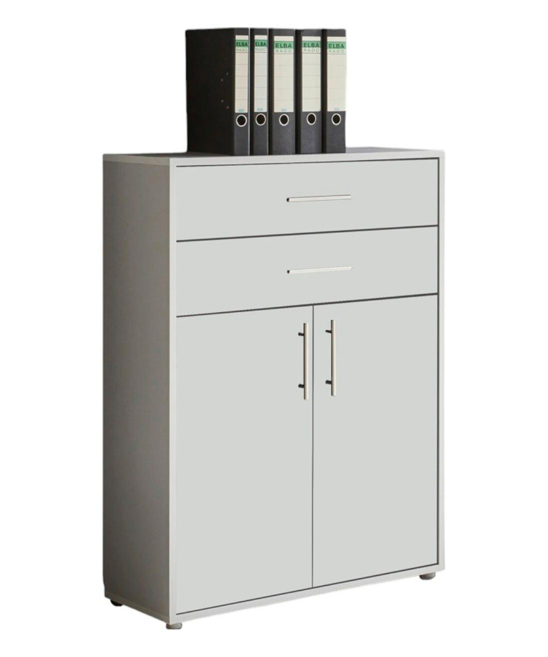 Aktenschrank Office Edition Grau/Weiß - Weiß/Grau, MODERN, Holzwerkstoff (84,5/114/33cm) - MID.YOU