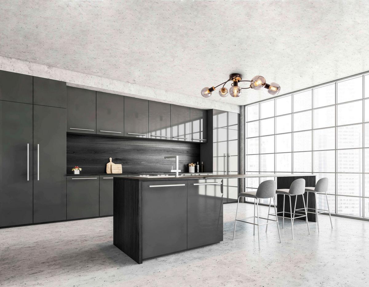 LAMPA SUFITOWA FUMOSO - kolor naturalny/czarny, Design, metal/szkło (18,5cm) - Näve