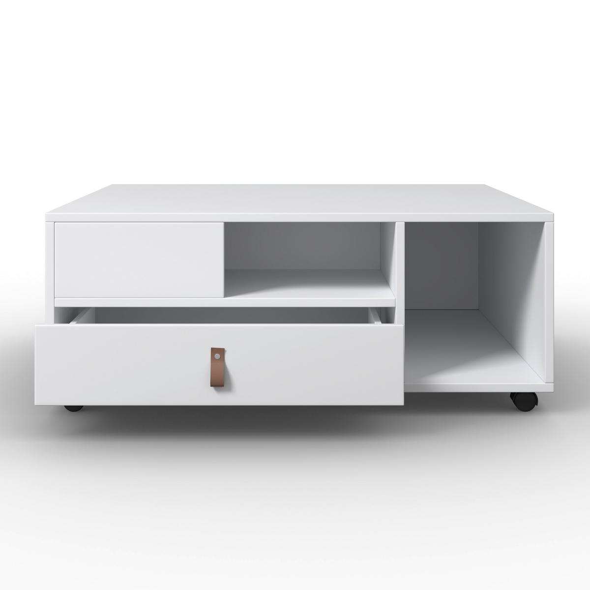 Couchtisch Mick Weiß MDF - Braun/Weiß, MODERN, Holzwerkstoff/Kunststoff (74/88/35cm) - Bessagi Home
