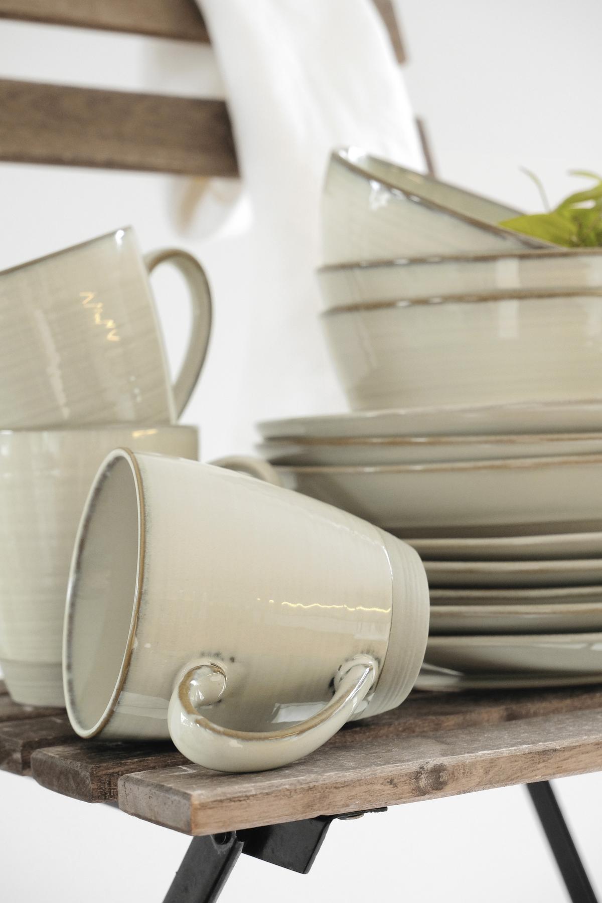 Kombiservice Nottingham aus Steinzeug, 20-teilig - Beige, Basics, Keramik - Mäser