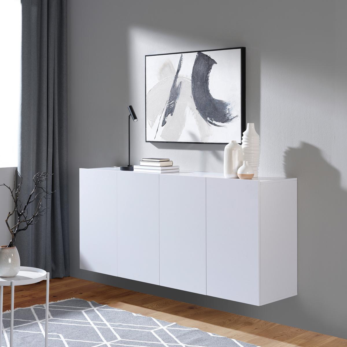 KOMODA SZEROKA NEWNIQ - biały, Modern, materiał drewnopochodny (180/80/42cm) - Hom`in