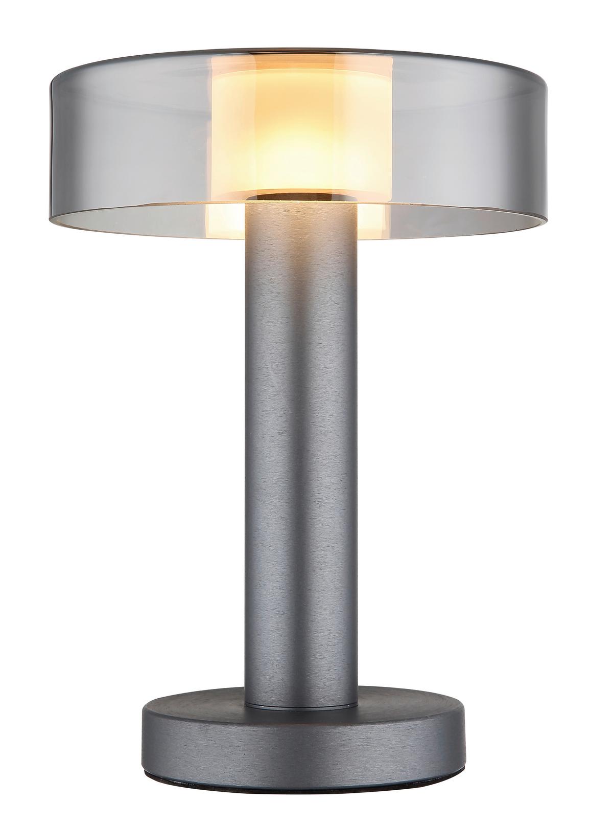 LED-TISCHLEUCHTE 16019T  GRANT - Schwarz/Grau, Design, Glas/Kunststoff (22/31cm) - Globo