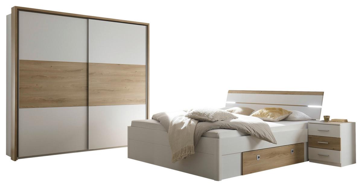 SYPIALNIA KIARA - kolor dębowy/biały, Modern, materiał drewnopochodny - Livetastic