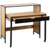 SKRIVBORD LENNY - svart/ekfärgad, Modern, metall/trämaterial (100/40/75.5-93.5cm) - Bessagi Home